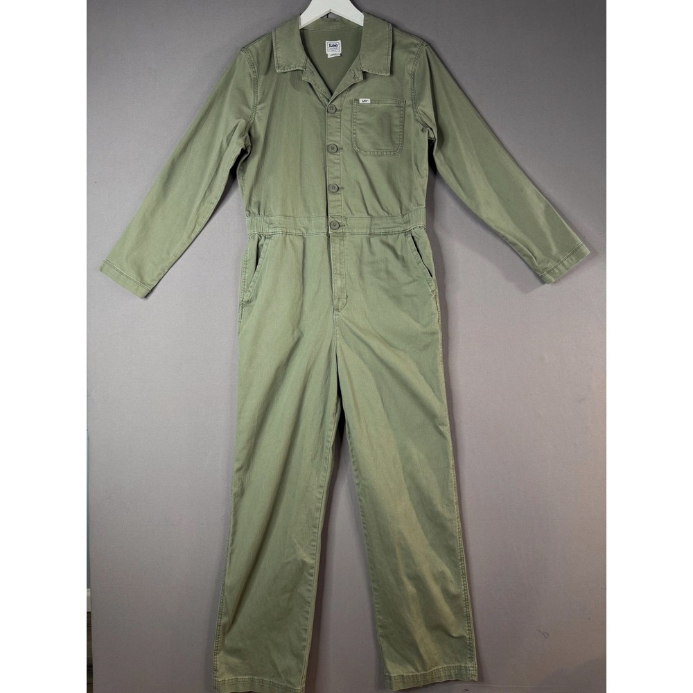 Vtg Lee Workwear Jumpsuit Service Union Alls Womens M Green Coverall Utility